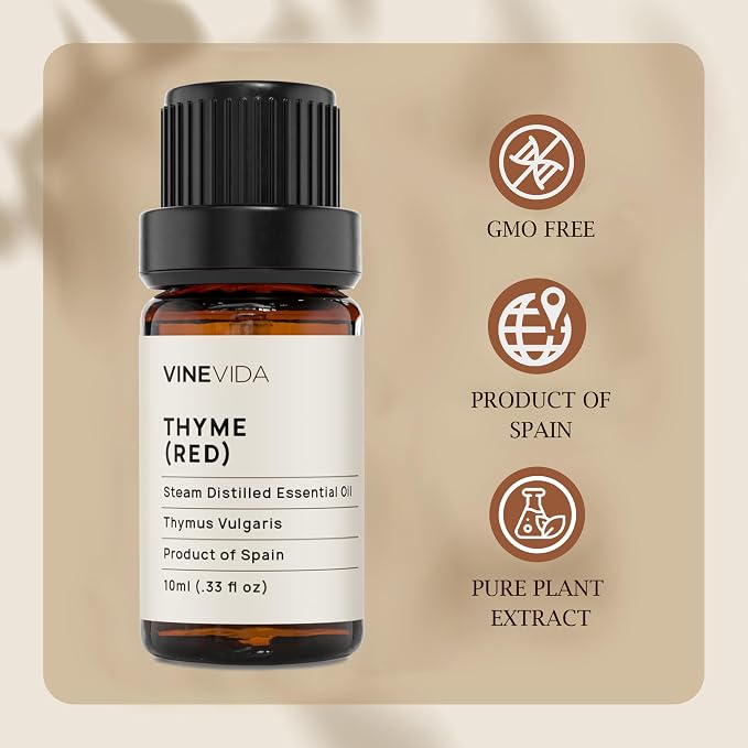 VINEVIDA Red Thyme Essential Oil 10 mL - Undiluted Candle Scent DIY Scents for Candlemaking Soap Making