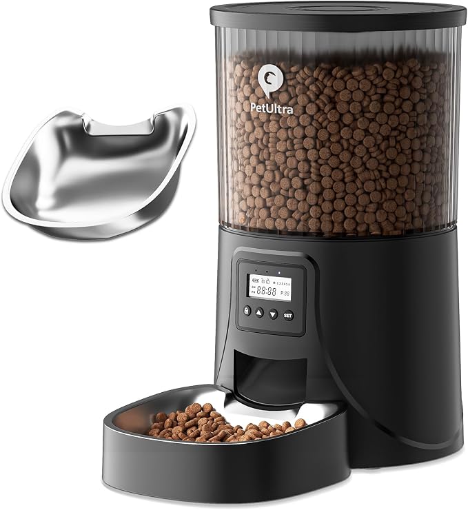 Automatic Cat Feeder: 4L Timed Cats Food Dispenser Programmable | Easy to Set, Dual Power, Precise Portion, Auto Pet Feeder with Stainless Steel, Detachable Washable for Cats and Small Dog