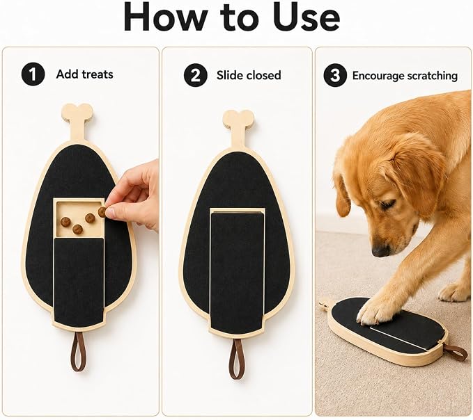 Dog Nail Scratch Board Scratcher Treat Dispenser Non-Slip Nail File Board (B)