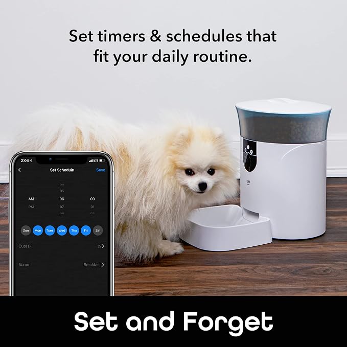 Geeni 7L Automatic Cat & Dog Feeder with Smart Pet Camera, Timer & Voice | Wi-Fi control, 1080p HD video, schedule feedings, voice messages, works with Alexa & Google Home