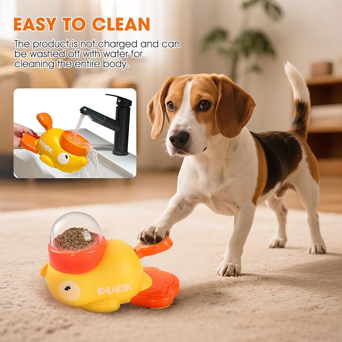 Dog Interactive Treat Dispenser, Interactive Dog Toys Food Puzzle Slow Feeder, Duck Treat Dispenser for Small Medium Dogs and Cats, Promotes IQ Training and Entertainment Reduces Bloating