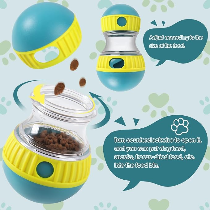 ETACCU Dog Puzzle Toy Adjustable Treat Dispensing Ball Slow Feeder Food