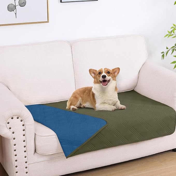 Waterproof Reversible Dog Blanket, Soft Couch Cover for Dogs Washable | Dual-Sided Waterproof Pet Bed Blanket, Resist Stains Spills & Pet Hair, Practical Furniture Protector For Pets, Size 30"x53"