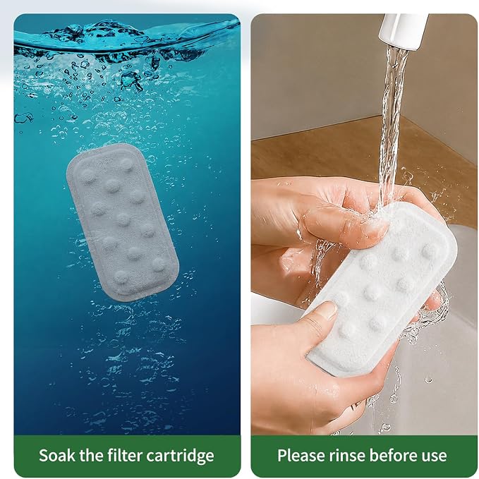 Cat Water Fountain 24 Pack Replacement Filters/Sponges (12+12) -Compatible with Apauk-APFSS-3201 Stainless Steel Cat Water Fountain