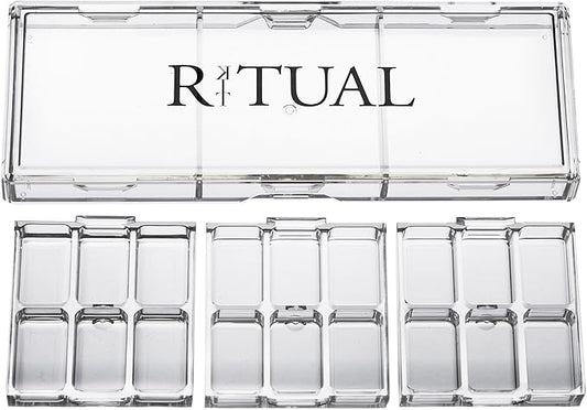 Empty Makeup Palette | 18 Wells | Modular Interchangeable Depotting System | Ritual Pro Palette 3 | 6 Well Bundle, Lipstick, Creams, Alcohol based makeup and paint, watercolor, Gouache, Acrylic paint