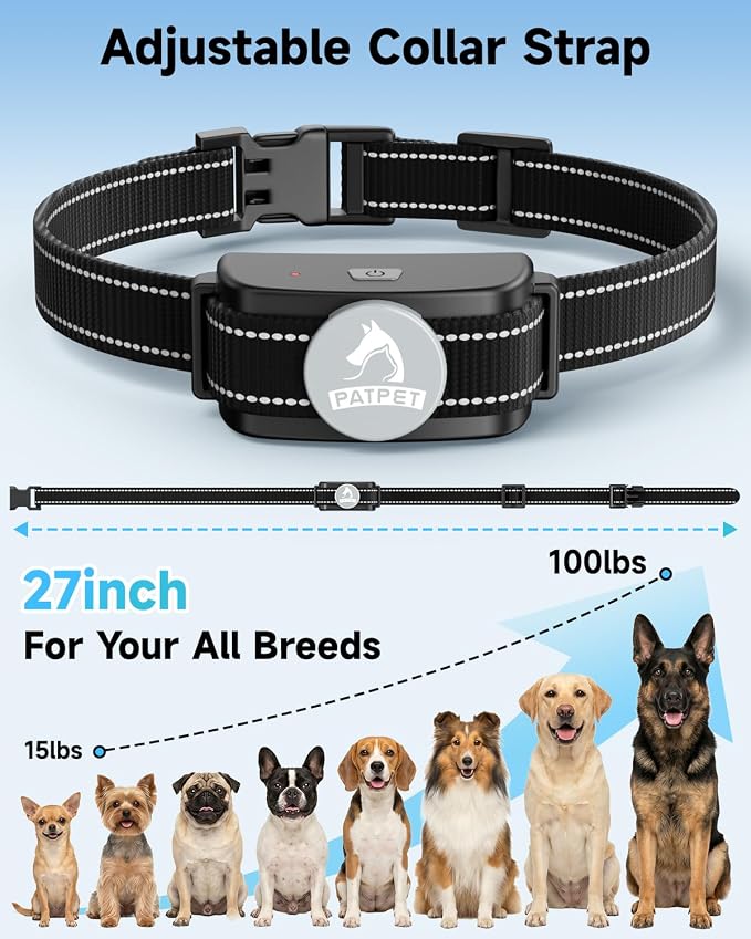 PATPET Dog Shock Collar for 2 Dogs - Dog Training Collar with Remote | 1000Ft Waterproof Shock Collar for Dogs, 3 Training Modes(Beep,Vibration,Shock) for 15-100lbs Small Medium Large Dogs