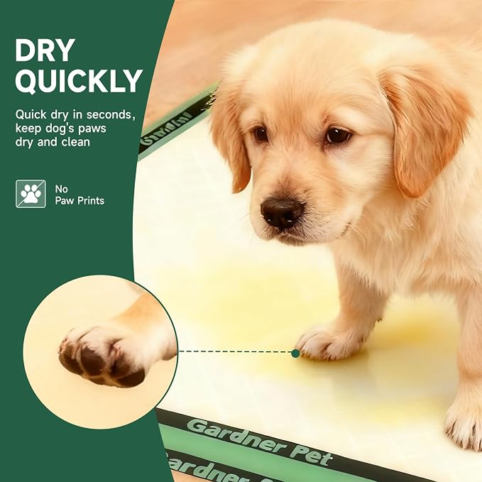 Gardner Pet Disposable Puppy Pads XL, 22" x 22" Dog Pee Pads for Dogs, Super Absorbent & Leak-Proof Full Edge-Wrapping Extra Thick Dog Potty Training Pads (50 Count)