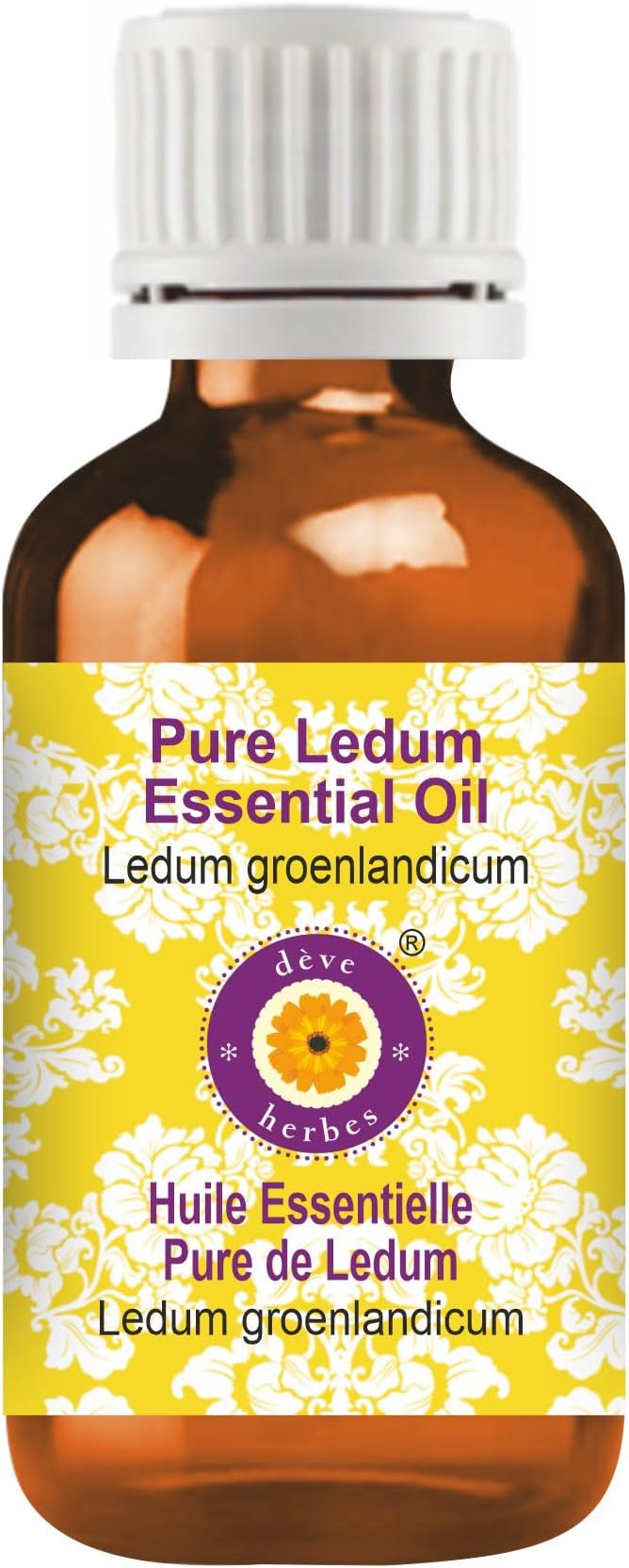 Deve Herbes Pure Ledum Essential Oil (Ledum groenlandicum) Steam Distilled 30ml (1 oz)