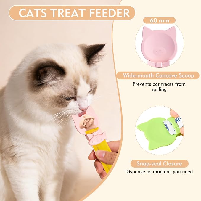 WRW Cat Treat Spoons for Lickable Treats and Wet Food, 3 Pcs