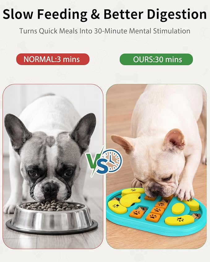 Dog Puzzle Toy, Interactive Enrichment Treat Food Puzzles, Blue | Mental & Brain Stimulation, Slow Feeder, For Smart Puppy Small Medium Large Dogs Cats