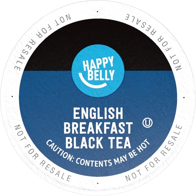 Amazon Brand - Happy Belly Tea Pods, English Breakfast, Compatible with 2.0 K-Cup Brewers, 24 Count (Pack of 2)
