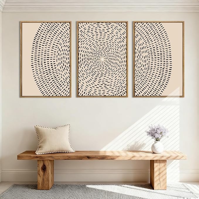 ANHUIB Jesus Wall Art 16x24 Inch Jesus Feeds The 5000 Canvas Wall Art Set of 3 Framed Easter Christian Wall Decor Modern Abstract Art Print for Living Room Bedroom Office