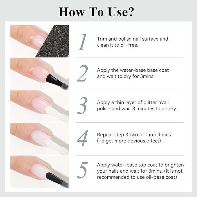Quick Dry White Nail Polish, Air Fast Drying Sheer Milky White Regular Color Nail Art Polish Natural Translucent Nail Lacquer Water Based Nail Polish Fingernails No Required UV LED 12ML