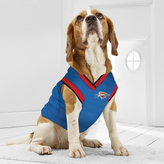 Pets First NBA OKLAHOMA CITY THUNDER DOG Jersey, Medium - Tank Top Basketball Pet Jersey