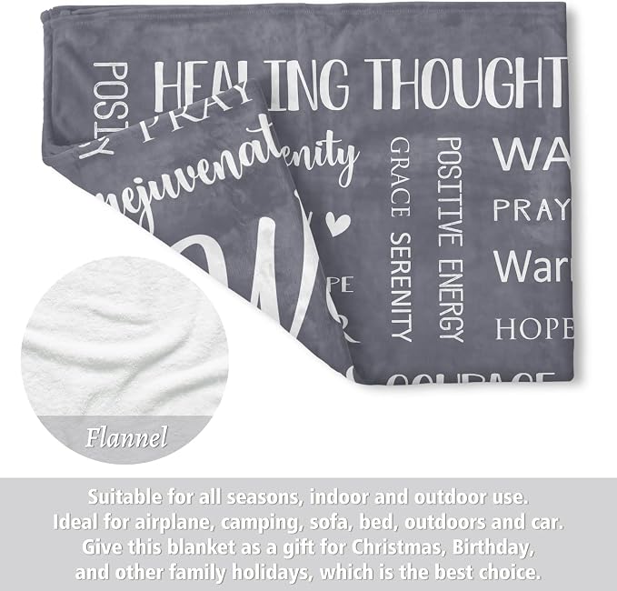 Warm Hugs Healing Blanket, Get Well Gifts for Women Men | Cancer Care, Chemo, After Surgery, Get Well Soon, Thinking of You Gifts, Soft Throw Blanket 60" x 80''
