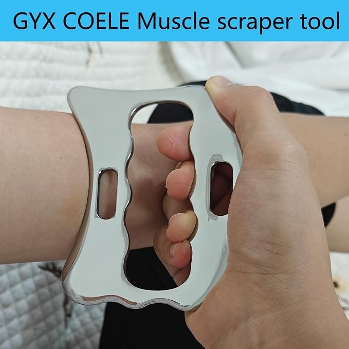 Muscle Scraper Tool Set, Stainless Steel IASTM Soft Tissue Scraping Massage Tools for Physical Therapy,Fascial Release, Scar Tissue Massage, 4 Piece