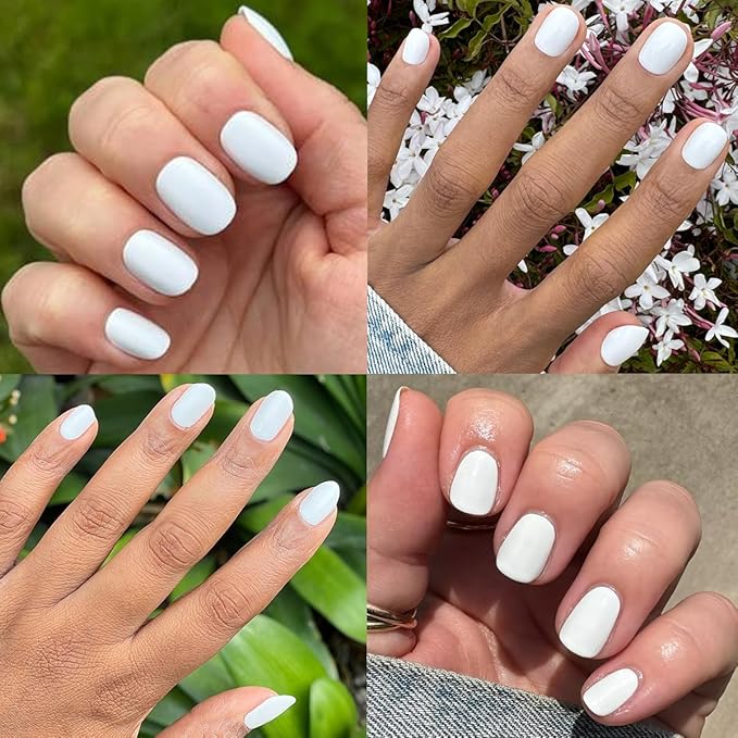 Olive & June Long Lasting Nail Polish | Spring Pastel Nails | Plump Gel-Like Finish No Lamp Needed | Lasts up to 10 days | Salon-Quality 15-Free Vegan & Cruelty-Free Chip-Resistant |HD Crisp White