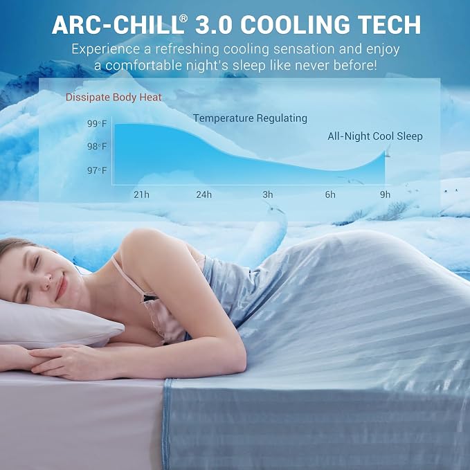 Elegear Double-Sided Cooling Blanket for Hot Sleepers, King, Arc-Chill 3.0 | Q-Max>0.5 Cooling Fabric, Absorbs Heat to Keep Body Cool, Breathable Summer Blankets for Night Sweats & Menopause, 108"x90"