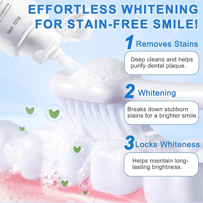 9.9%Hydroxyapatite Toothpaste for Enamel Protection and Tooth Strengthening, Hidroxiapatita Toothpaste Whittooth and Repairs Teeth, Reduces Sensitivity, Natural Peppermint Fresh Breath for Oral Health