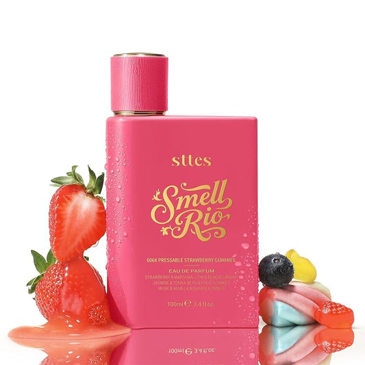 Sttes Smell Rio Perfume 606# (Pressable Strawberry Gummies) Hair Perfume for Women – Long-Lasting Strawberry, Candy, Vanilla & Marshmallow Gourmand Fragrance Eau de Parfum 100ml (3.4 fl oz)