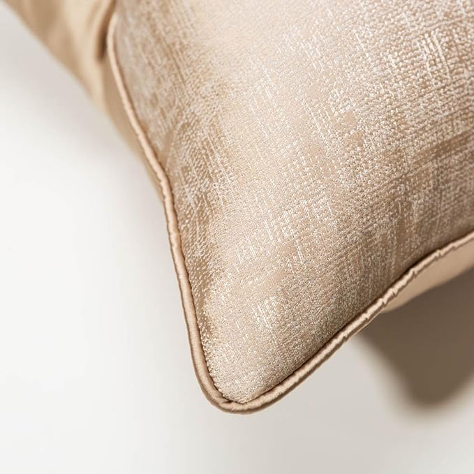 vctops Gold Decorative Luxurious Throw Pillow Covers Jacquard Square Cushion Cases Pillowcase for Bed Sofa Couch Chair Car Home Decor (Gold F,18"x18")