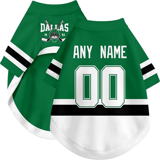 Dallas Dog Clothes Personalized Pet T Shirt for Dogs Gift | Custom Name Number Jersey Style Pet Shirt for Dog