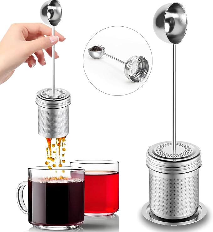 Numola Premium Tea Infuser | Extra Fine 304 Stainless Steel, Tea Strainer with Spoon Handle, Versatile Tea Ball, For Brewing Loose Leaf Tea
