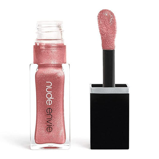 nude envie - Lip Gloss - High-Shine Finish - Moisturizing & Easy Application - Luxury Hydration - Non-Sticky Formula - With Vitamin E & Jojoba Oil - Vegan, Paraben-Free & Cruelty-Free - Fearless