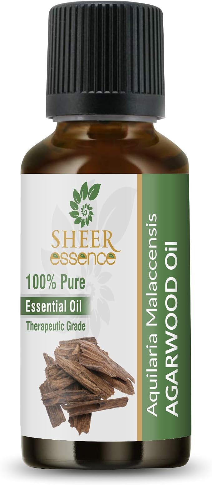 Agarwood (Oud) Oil (Aquilaria Malaccensis) 100% Natural Undiluted Frangrance Therapeutic Grade Essential Oil for Aromatherapy 0.16 fl. oz