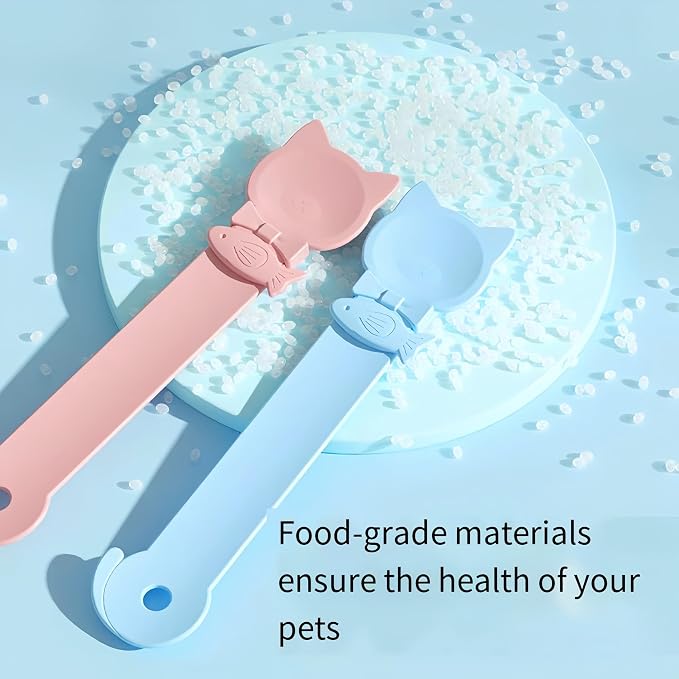 Tail-Shaped Cat Treat Dispenser - Squeeze Spoon for Wet Food & Cat Strips, Multi-Purpose Pet Food Can Accessory, Easy Clean (Pink)