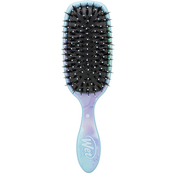 Wet Brush Shine Enhancer Paddle Hair Detangler Brush with Soft & Natural Boar Bristles | Infused with Argan Oil for Smooth, Shiny Hairs | Gentle on Wet or Dry and All Hair Types