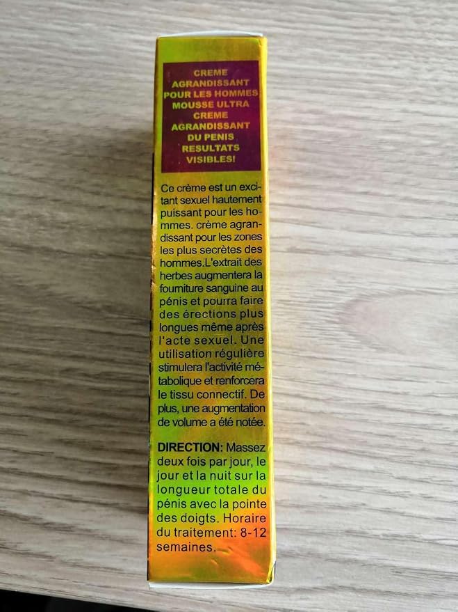 Men's Massage Cream Penis Becomes Longer Thicker Enhancement Men Energy for Care Delay Performance Boost Strength (50g) (Yellow)