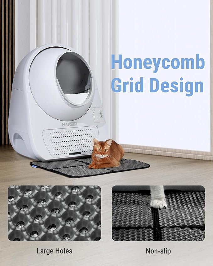 CATLINK Upgrade Automatic Cat Litter Box Self Cleaning with Mat | Double Odor Removal with odor purifier (optional) and carbon filter, Cat Litter Box for Multiple Cats from 3.5～22 lbs