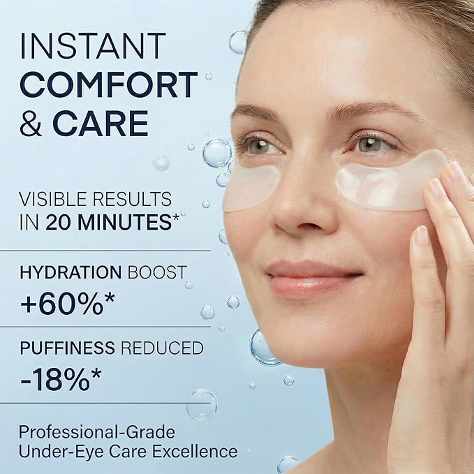 Bio-Collagen Eye Patches – 30 Pairs丨Under Eye Patches for Dark Circles, Puffiness, Fine Lines丨With Collagen, Hyaluronic Acid, Niacinamide丨Hydrating, Anti-Aging丨Korean Skincare
