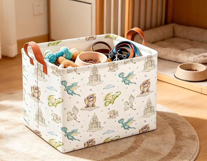 CLOCOR Rectangular Storage Bin,Waterproof Books Box,Gift Basket(Dinosaur)