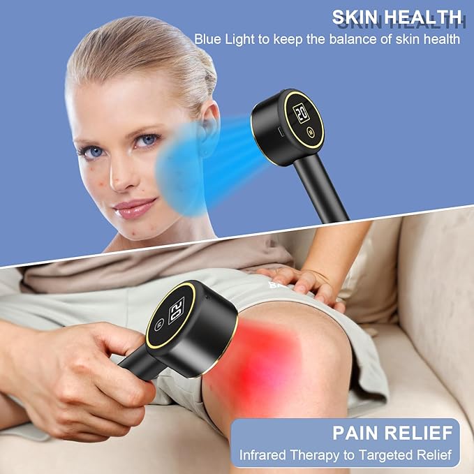 UTK Red Light Therapy for Body Pain Relief, 470:660:850:940nm Wavelengths Red Lights, Handheld Infrared Light Therapy Wand, Infrared Therapy for Joints, Muscle Recovery