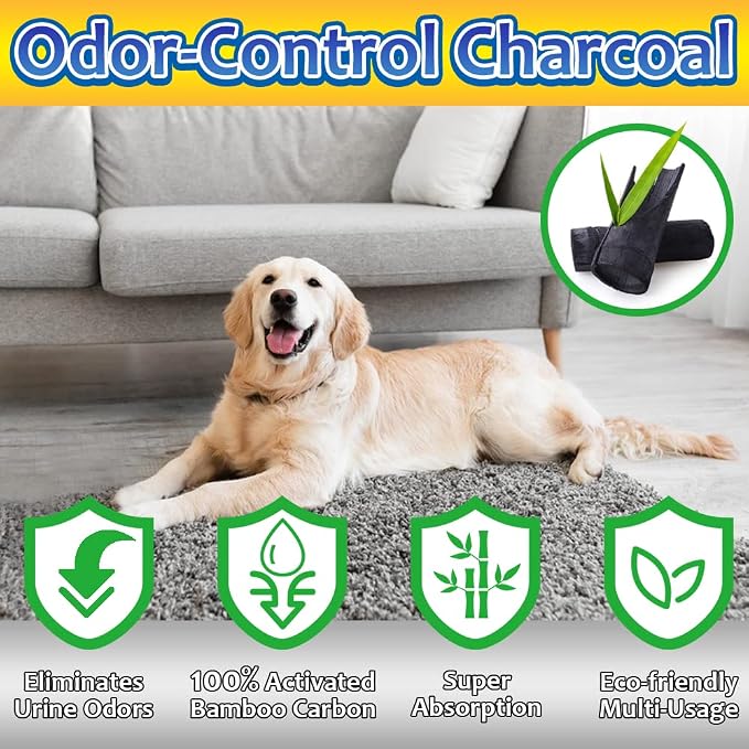 Dogcator Charcoal Puppy Pads Extra Large, Activated Dog Pee Pads, X-Large Odorless Potty for Dogs 28''x34'', 80 Count XL Disposable Pet Training Housebreaking, Black, 28''x34'' 80ct
