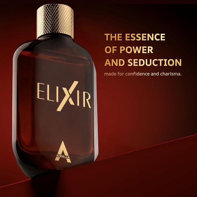Atralia Elixir Eau de Parfum 100ML | Fresh Amber Woody Perfume for Men | Long Lasting Fragrance with Mint, Lavender, Bergamot, Amber & Vanilla