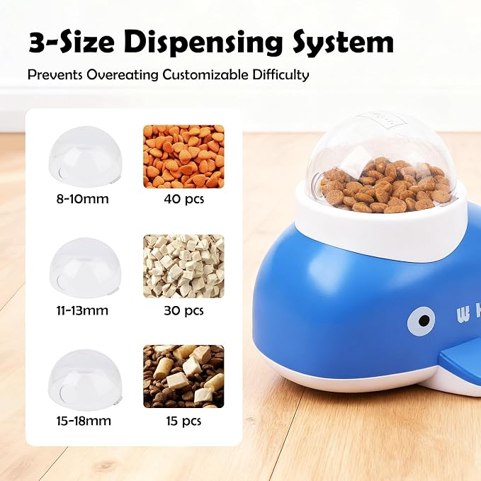 PAWISE Interactive Whale Dog Puzzle Toy & Cat Slow Feeder Food Dispenser