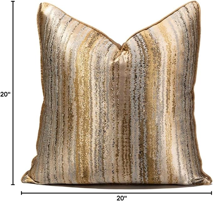 vctops Decorative Luxurious Throw Pillow Covers Square Cushion Cases Pillowcase for Bed Sofa Couch Chair Car Home Decor (Gold, 20"x20")