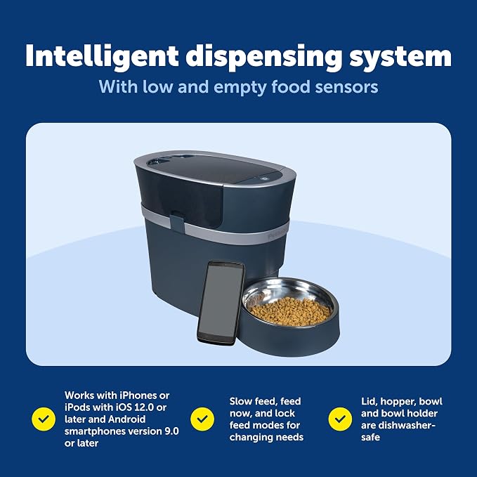 PetSafe Smart Feed Automatic Pet Feeder, 6L/24 Cup, Programmable | Alexa Enabled for Snack Feeding, App Alerts When Low/Empty, Slow Feed Setting, Backup Batteries Keep Meals on Schedule