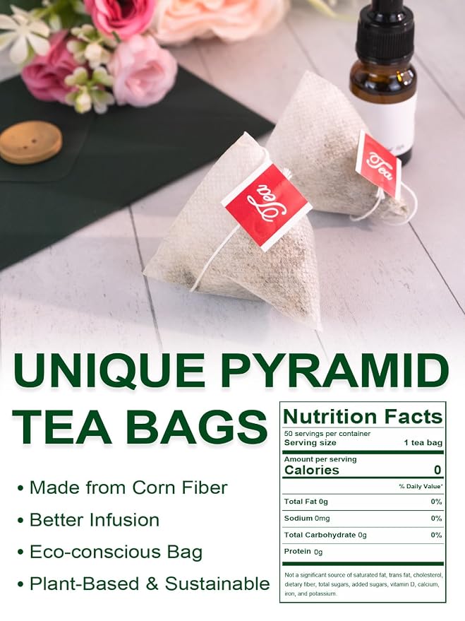 TeeLux Yerba Mate Tea Bags, 3g/bag, Unsmoked Yerba Mate Tea, Rich in Antioxidant, Hot & Iced Tea, 50 Count