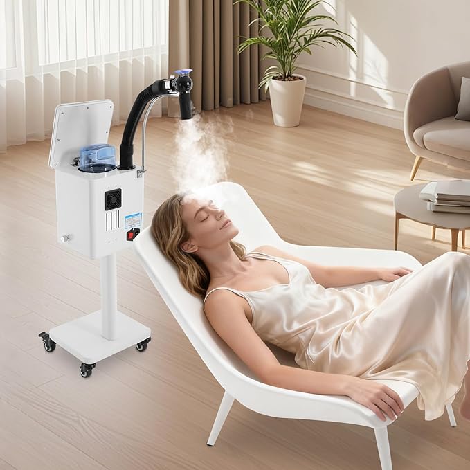 110V 1600W Nano Hair Steamer Machine, Professional Micro Mist Salon Hair Processor, Salon Spa Equipment Vertical Nano Hair Steamer for Deep Hair Care Repair, Hair Styling