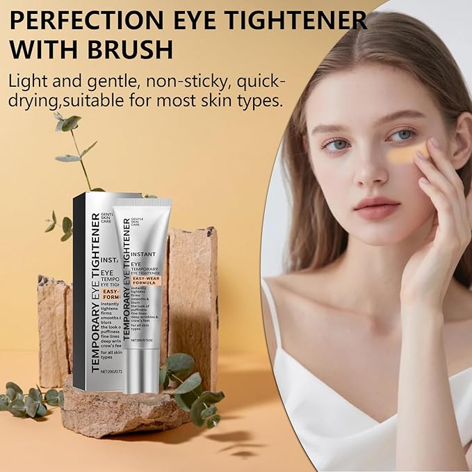 2 PCS Perfection Eye Tightener with 2 Brushes, Gentle Perfection Eye Cream for Eyes Area Instant Moisturizing, Lifting Primer with Easy-Wear Formula for Fine Lines & Wrinkles
