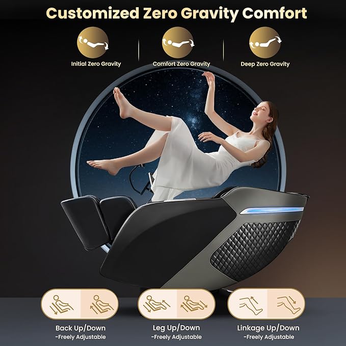 4D Massage Chair Full Body, 55" SL-Track Shiatsu Massage Zero Gravity Recliner Chair W/ Waist & Calves Heat, 18 Modes, 35 Airbags, Body Scan, Calfrest Extension, Foot Rollers, AI & APP Gift for Family