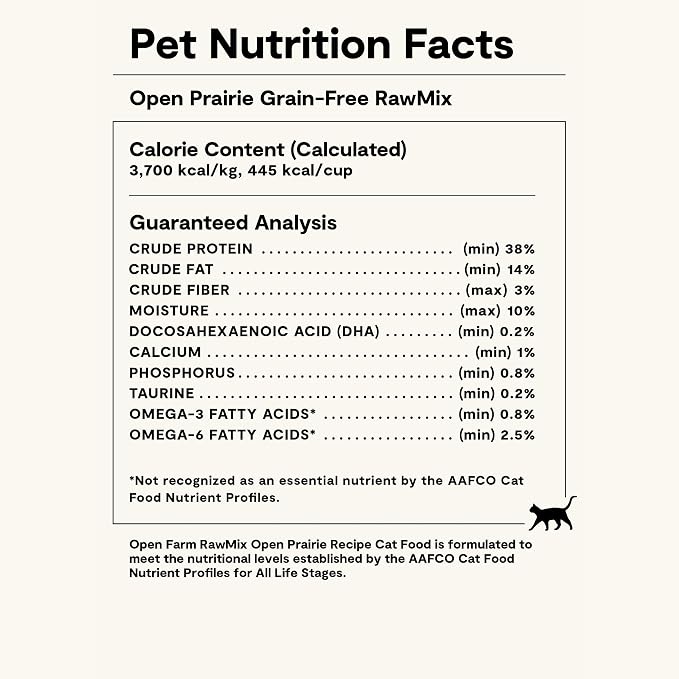 Open Farm RawMix Dry Cat Food, Open Prairie Grain Free Kibble, 2.25lb Bag | Humanely-Raised Chicken and Turkey, Freeze Dried Raw Chunks, 100% Traceable Ingredients, Non-GMO Fruits & Veggies.