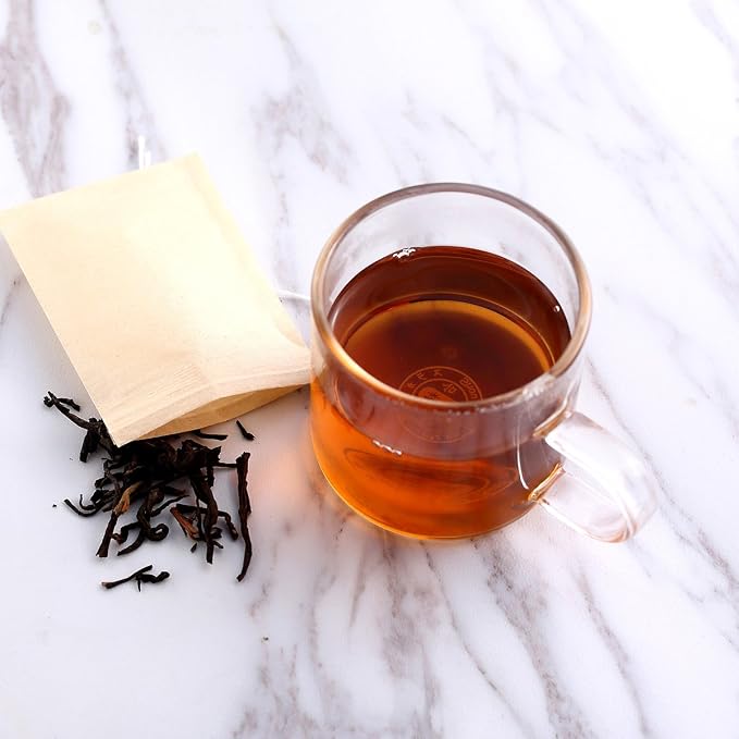 400 Pack Disposable Drawstring Tea Filter Bags Safe & Natural Unbleached Paper Tea Infuser Drawstring Empty Bag for Loose Leaf Tea (5 x 7cm, Natual Color)