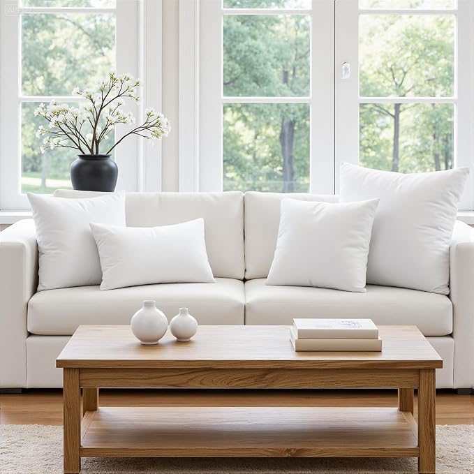 MIULEE 21x21 Inch Throw Pillow Insert for Couch Sofa Bed | Premium Virgin Filling, Soft Brushed Fabric, Decorative Pillow, Lumbar Back and Neck Support