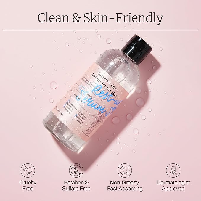 Intermission Rest-Up Serum Skin – Hydrating Toner + Serum All-in-One, CHEMOCICA™ 800,000 ppm, Cica Complex with Centella Asiatica, Hyaluronic Acid & Ceramide, Lightweight Facial Skincare (9.8 Ounce)