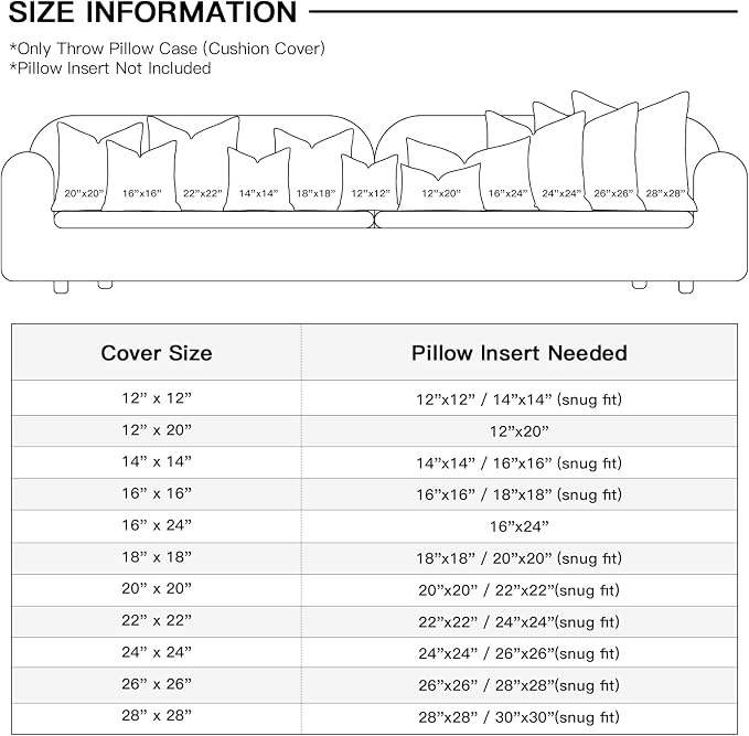 OTOSTAR Linen Throw Pillow Cover Set of 1 Decorative Square Pillowcases Cushion Covers 20x20 Inch for Home Decor Sofa Bedroom Car 50 x 50CM Pure White